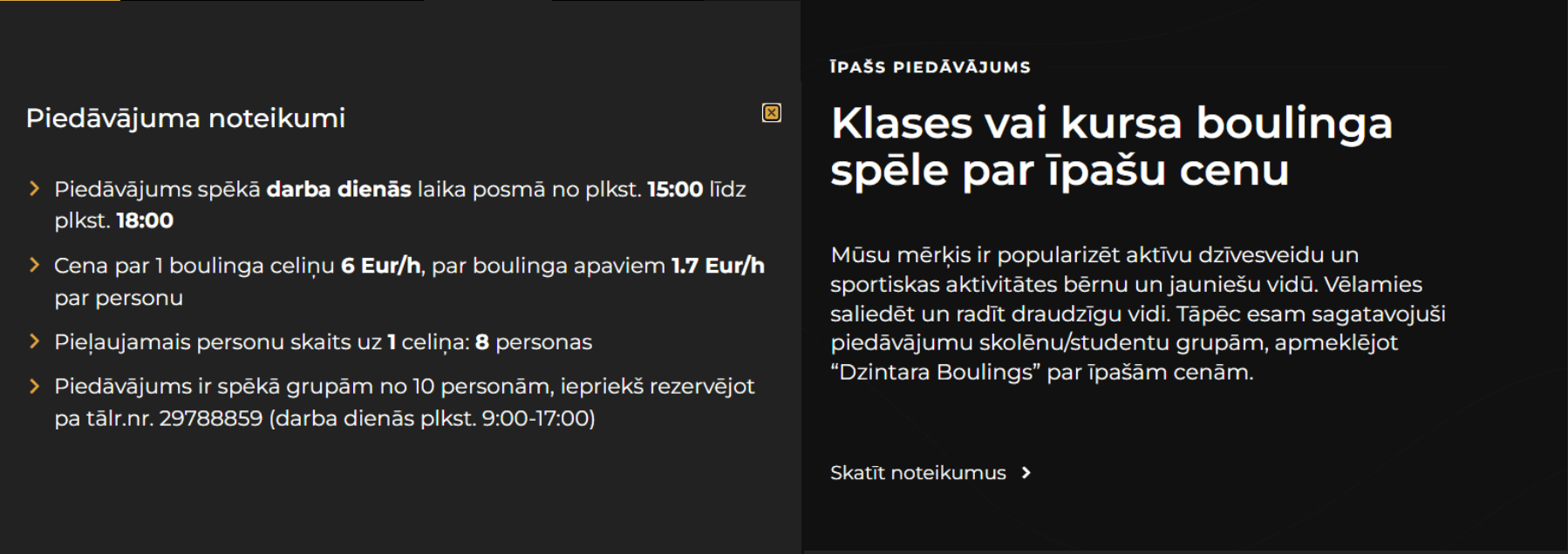 Akcija liepājas boulingā